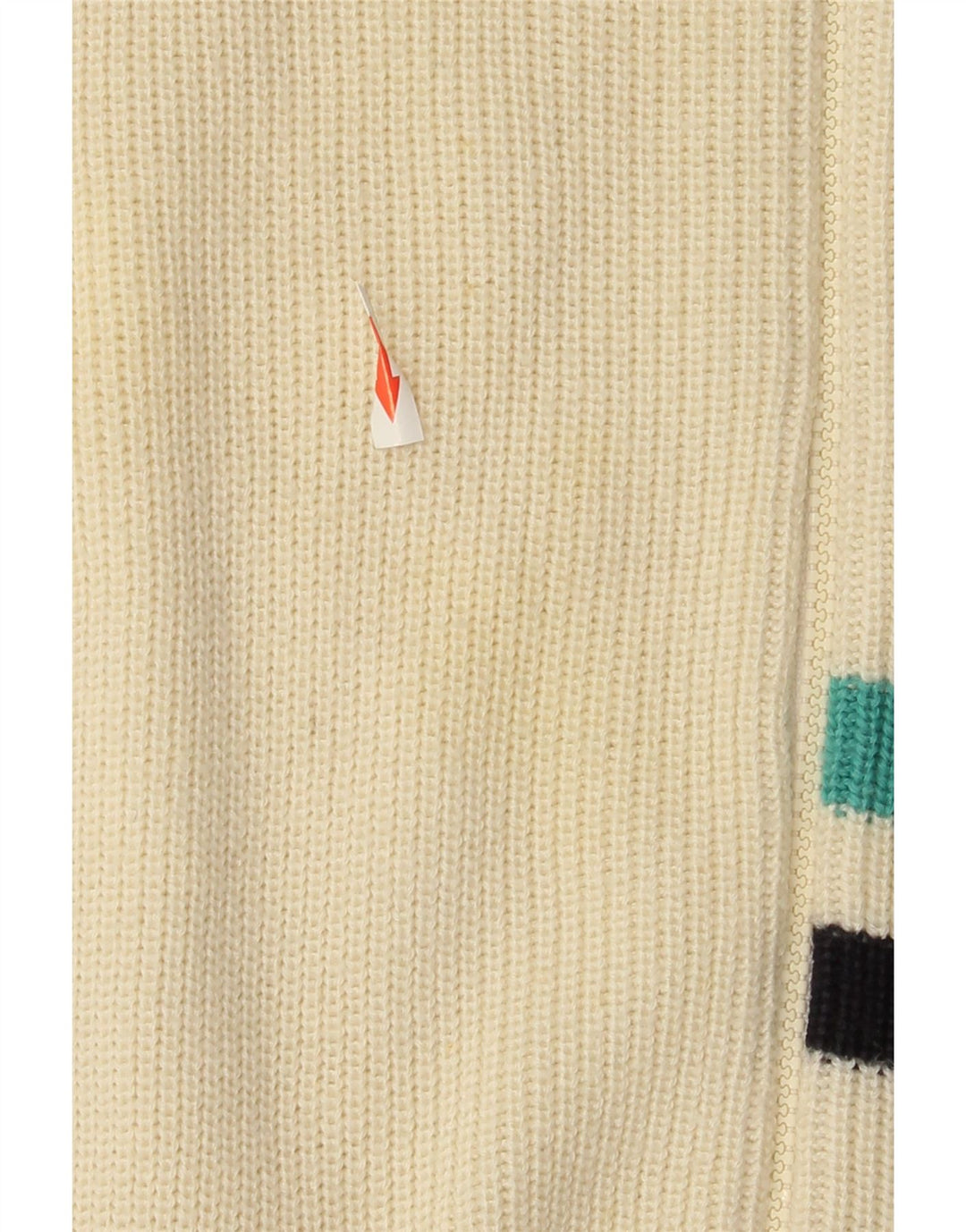Vintage Herren-Cardigan-Pullover Medium Off White Colourblock
