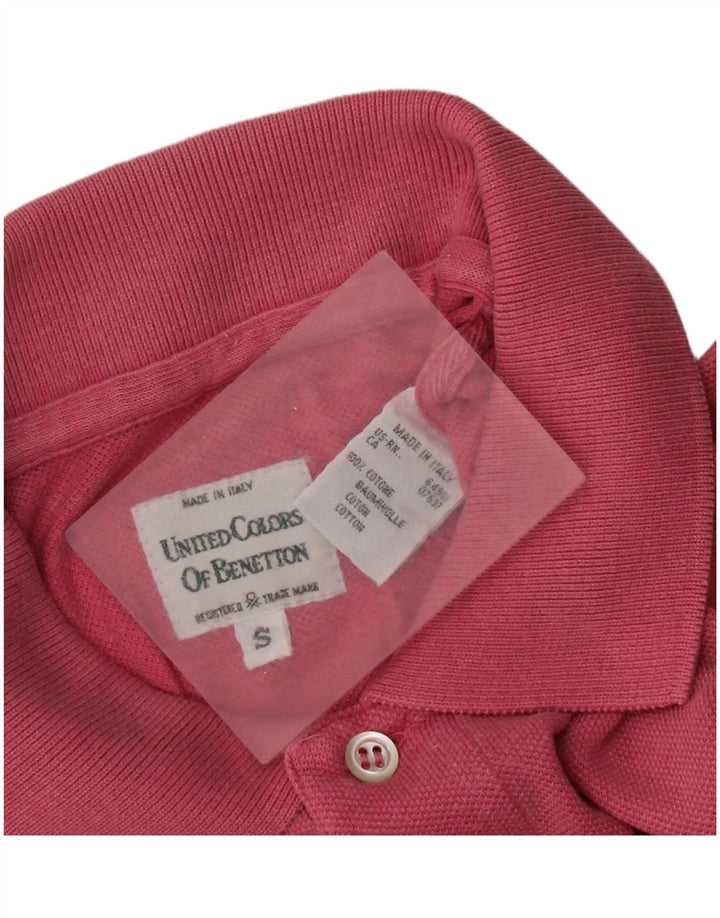 Benetton Herren-Poloshirt, klein, rosa Baumwolle