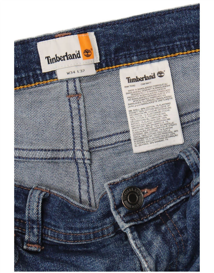 Timberland Herren Straight Jeans W34 L32 Blaue Baumwolle