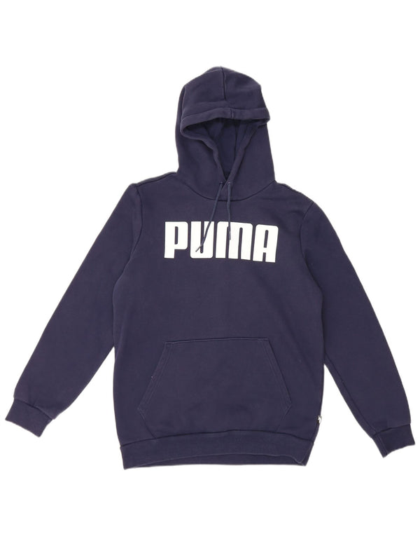 Puma Herren-Kapuzenpullover mit Grafik, Größe S, marineblau, Baumwolle