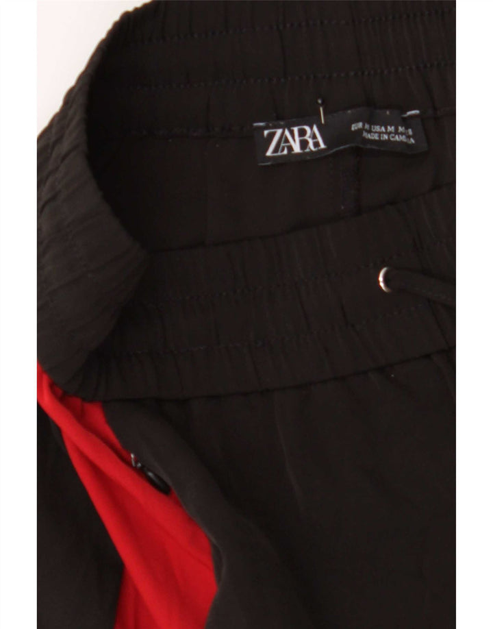 Zara Damen-Trainingshose, Jogginghose, Mittelschwarz, Farbblock