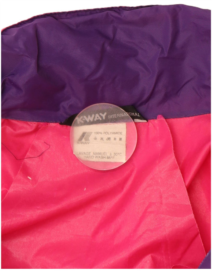 K-Way Herren-Regenjacke mit Kapuze, UK 40, Größe L, Rosa, Colourblock-Polyamid