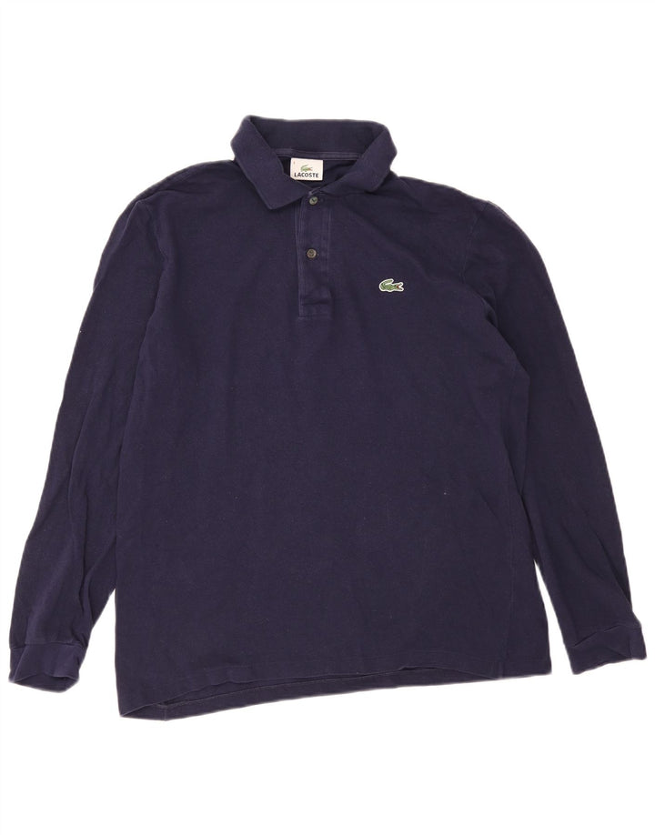 Lacoste Herren-Langarm-Poloshirt, Größe 4, mittelgroß, Marineblau