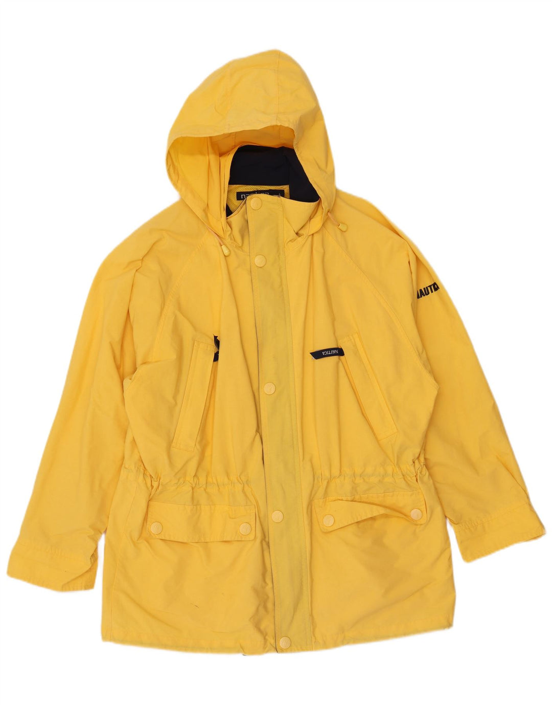 Nautica Herren-Regenjacke mit Kapuze, UK 40, Größe L, Gelb, Polyamid