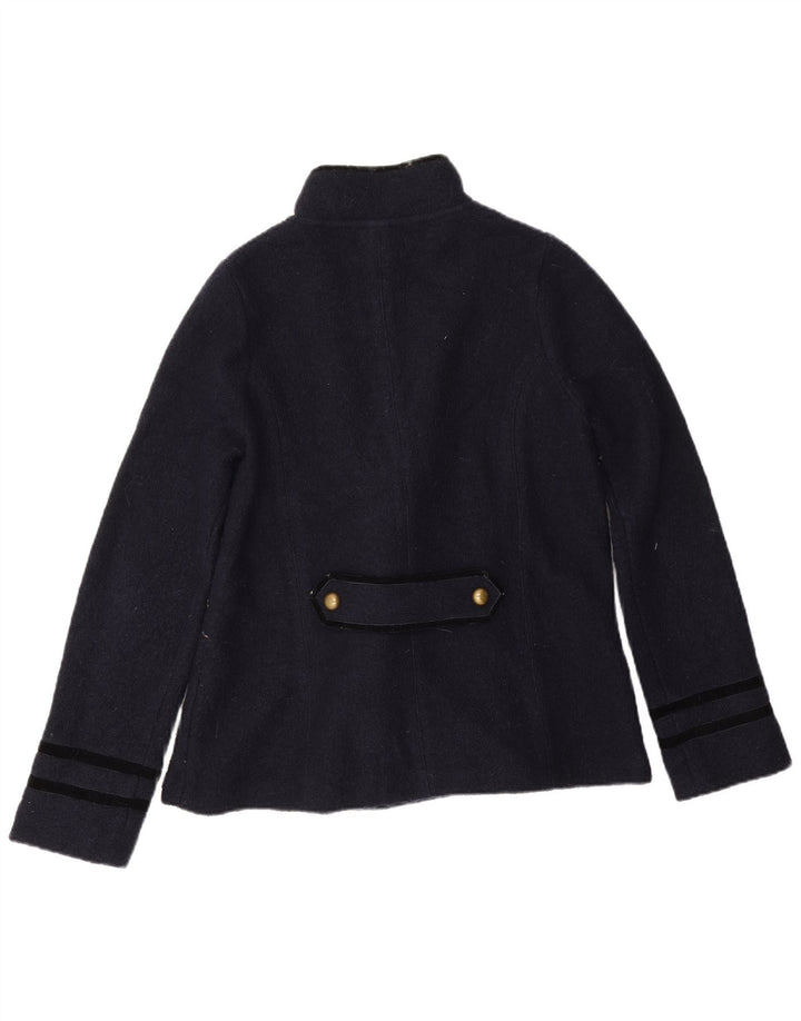 Zara Damen 5-Knopf-Blazerjacke UK 16 Große marineblaue Wolle