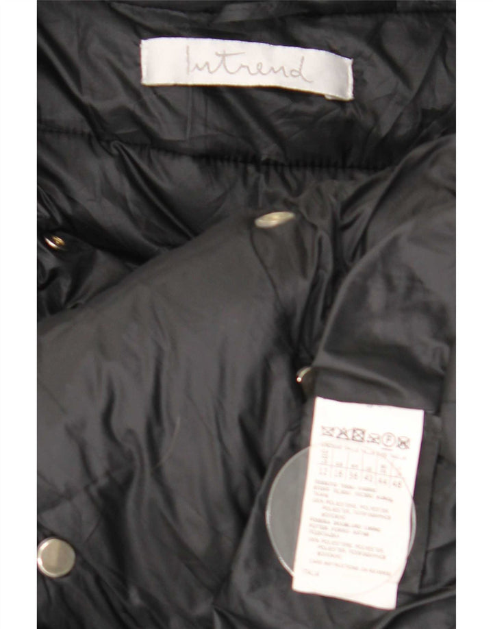 Intrend Damen Zweireihiger wattierter Mantel UK 16 Large Schwarz Polyester