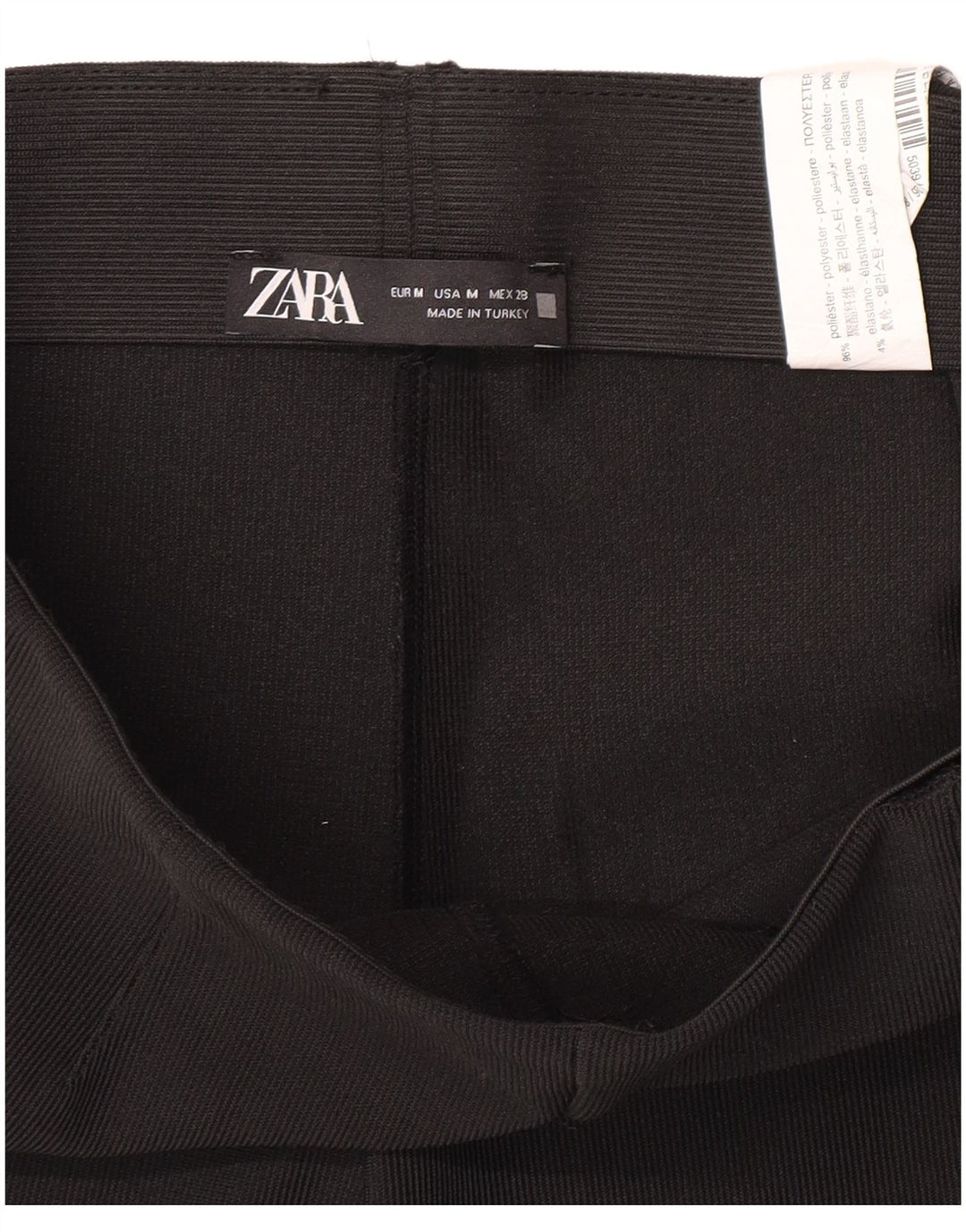 Zara Damen Flare Leggings UK 12 Medium Schwarz Polyester