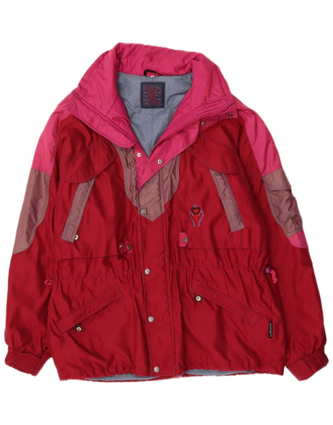 VINTAGE Herren Skijacke UK 44 2XL Roter Farbblock