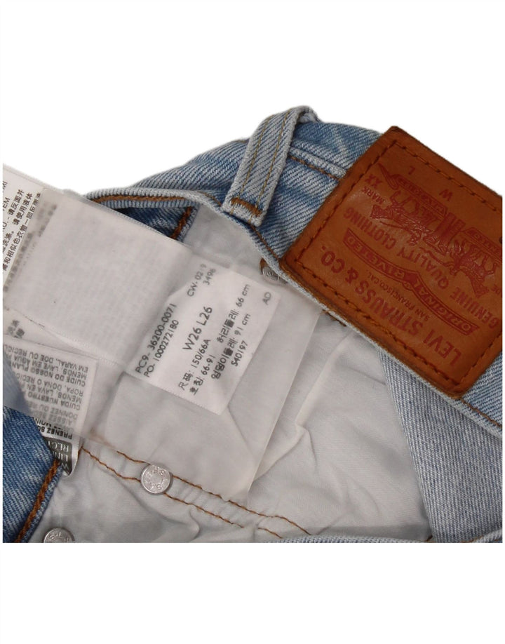 Levi's Damen 501 Graphic Straight Jeans W26 L26 Blaue Baumwolle