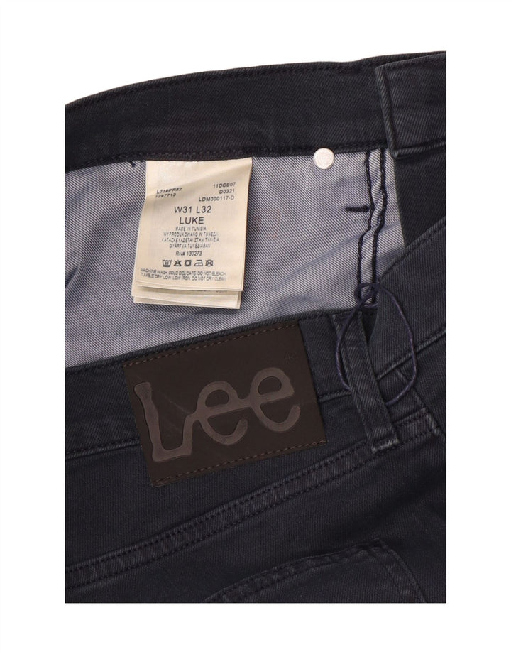 Lee Herren Luke Slim Jeans W31 L32 Marineblau Baumwolle