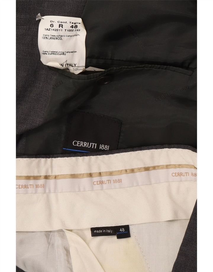 Cerruti 1881 Herren-Anzug mit 3 Knöpfen, 2-teilig, IT 48, mittelgroß, B34, L32, graue Baumwolle