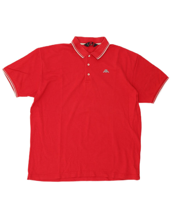 Kappa Herren Poloshirt 2XL rote Baumwolle
