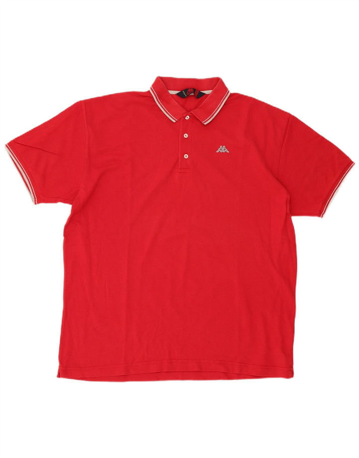 Kappa Herren Poloshirt 2XL rote Baumwolle