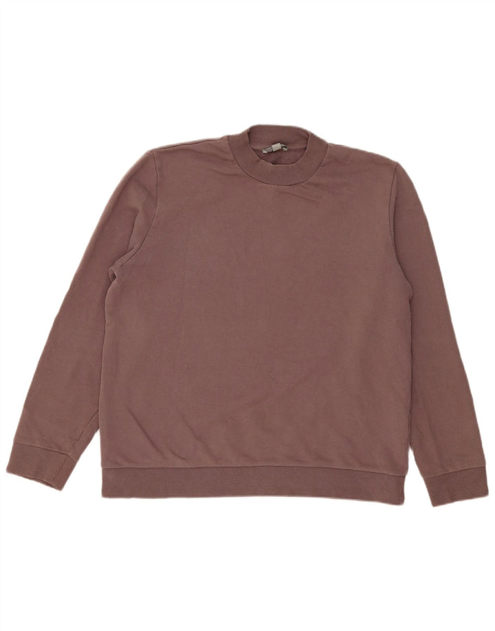 Cos Herren-Sweatshirt, Pullover, groß, braune Baumwolle