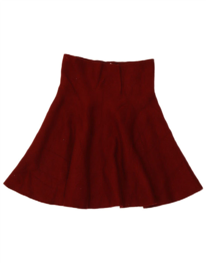 Zara Damen-Strickrock, ausgestellt, Größe S, W26, Burgunderrot