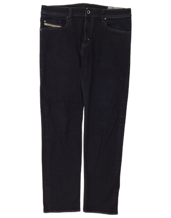 Diesel Herren Buster Regular Slim Tapered Jeans W34 L30 Marineblaue Baumwolle