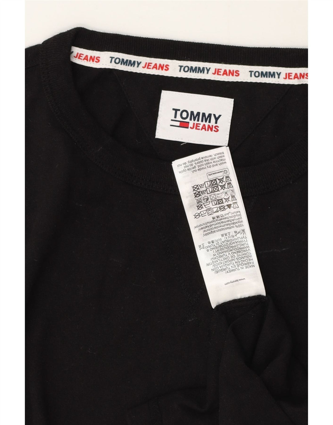 Tommy Hilfiger Herren T-Shirt Top Medium Schwarz Baumwolle
