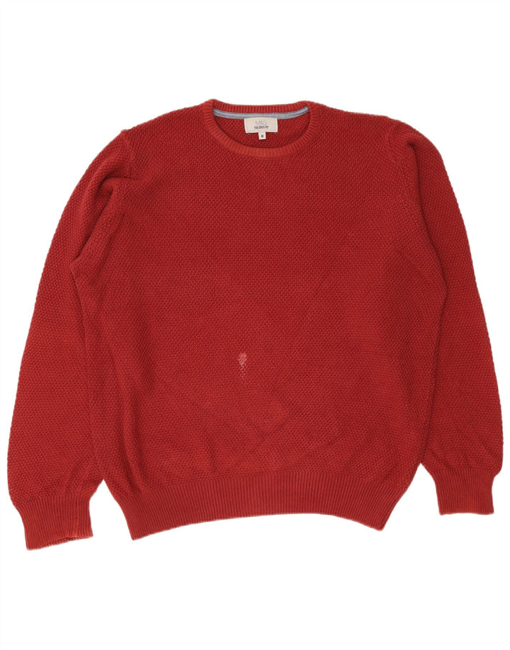 Marks & Spencer Herren-Pullover mit maßgeschneiderter Passform und Rundhalsausschnitt, mittelgroß, Burgunderrot