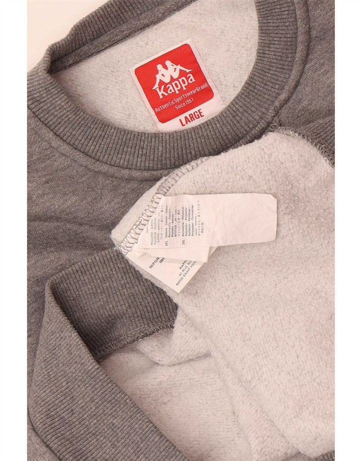 Kappa Herren Sweatshirt Pullover Large Grau Baumwolle