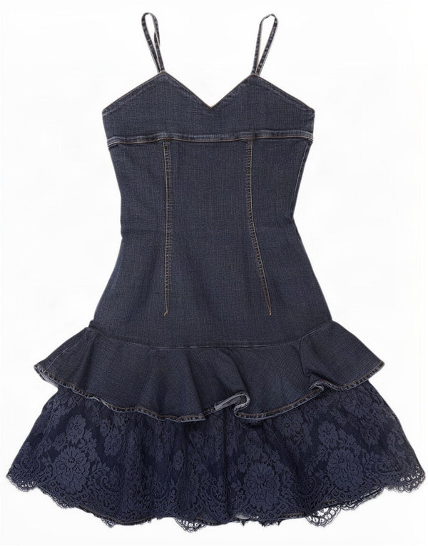 Mariella Burani Damen Amuleti Jeanskleid UK 10 Small Blue Floral