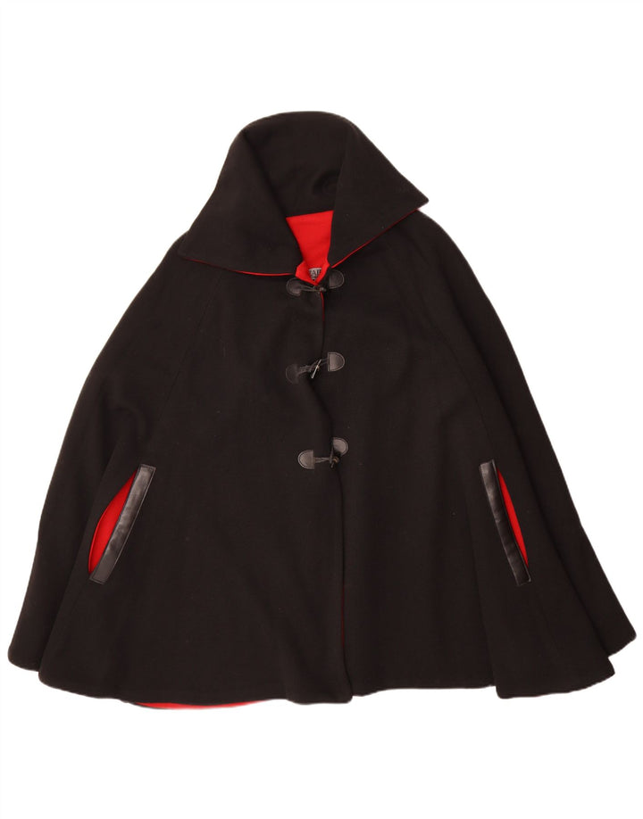Vintage Damen Cape Mantel IT 50 XL Schwarz