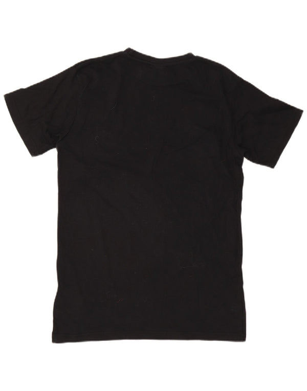 Ellesse Womens Graphic T-Shirt Top UK 8 Small Schwarz Baumwolle