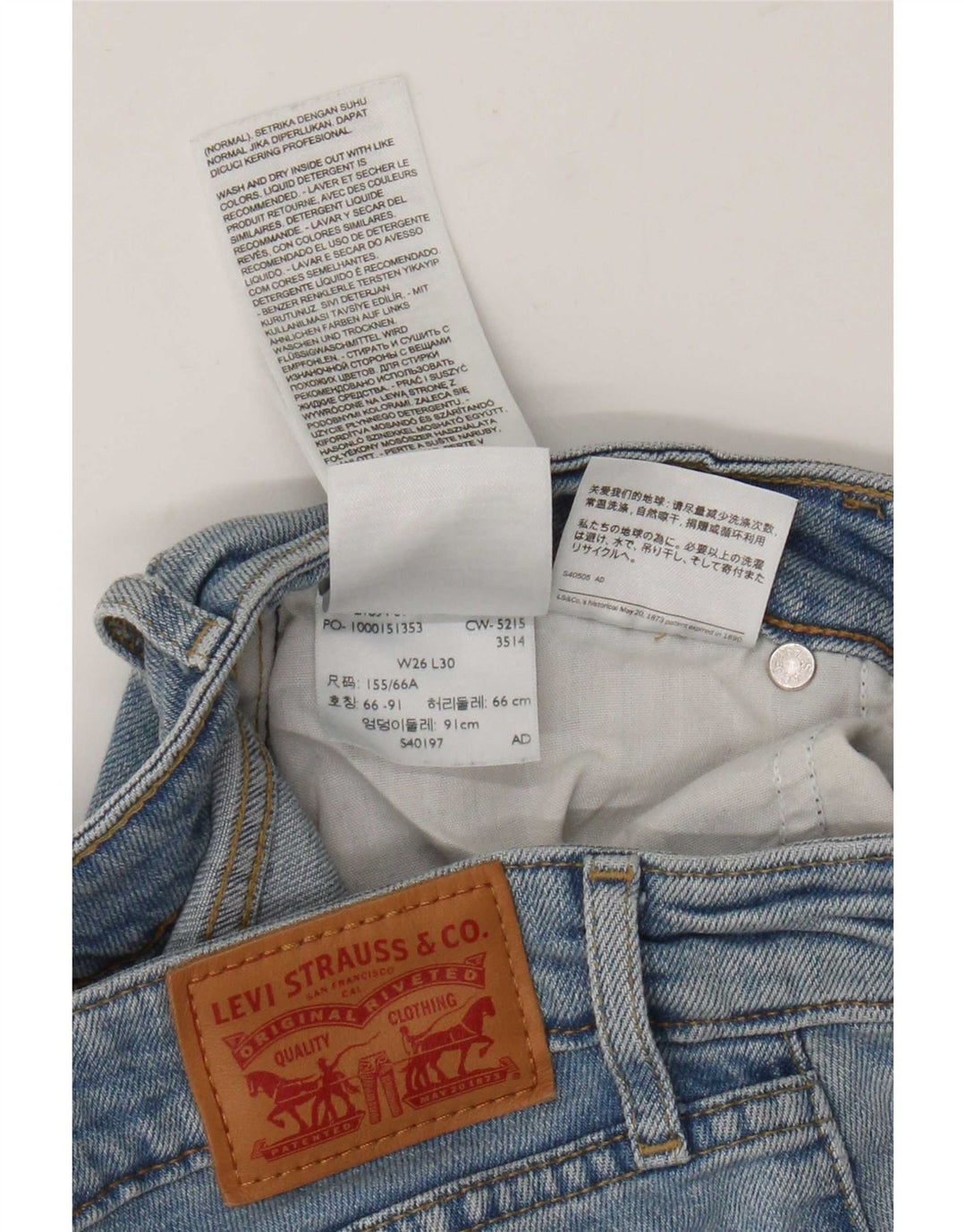Levi's Damen 714 Straight Jeans W26 L30 Blaue Baumwolle
