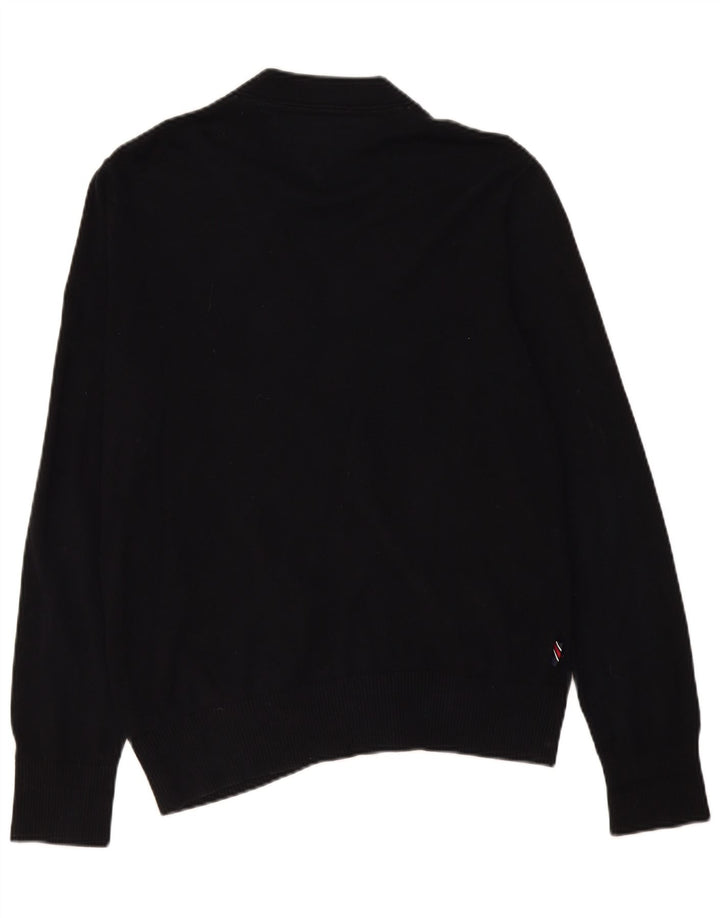 Tommy Hilfiger Herren-Cardigan-Pullover aus mittelschwarzer Baumwolle