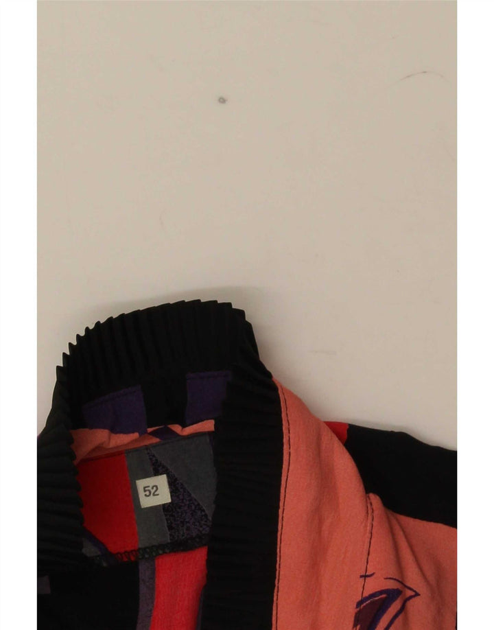 Vintage Damen Blazerjacke mit abstraktem Muster IT 52 2XL Mehrfarbig