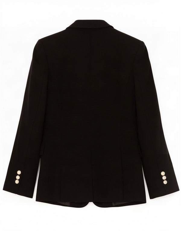 Zara Damen 2-Knopf-Blazerjacke UK 6 XS Schwarz Polyester