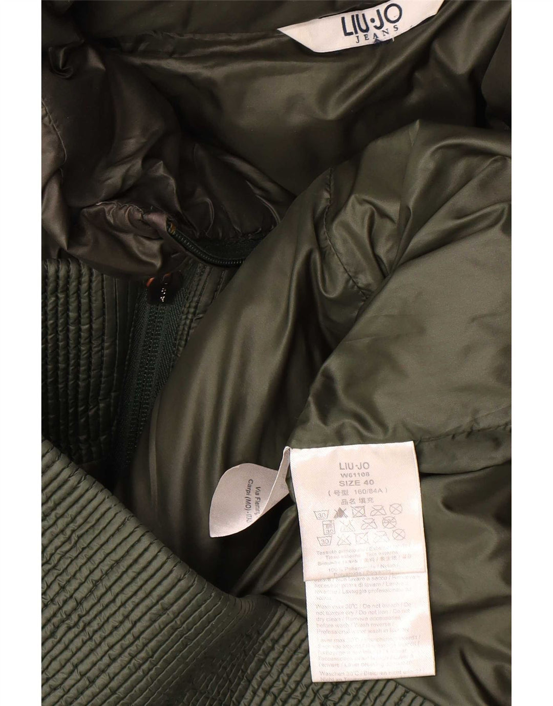 Liu Jo Wattierte Damenjacke mit Kapuze IT 40 Small Grün Polyamid