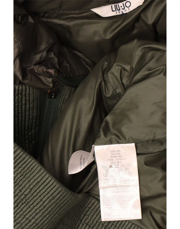 Liu Jo Wattierte Damenjacke mit Kapuze IT 40 Small Grün Polyamid
