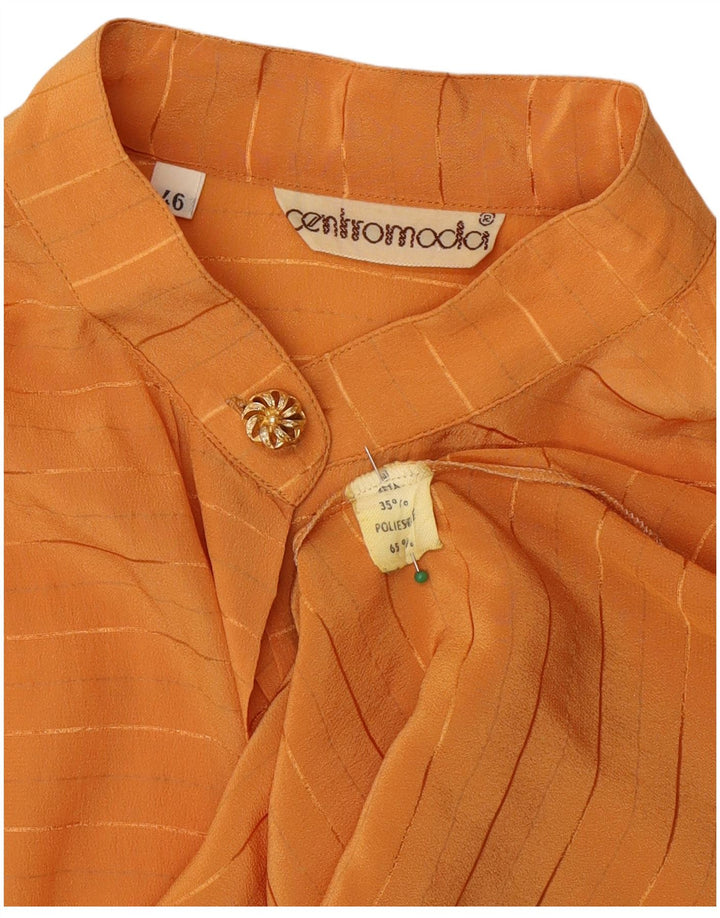 Vintage Damen Hemdbluse IT 46 Großes orange gestreiftes Polyester