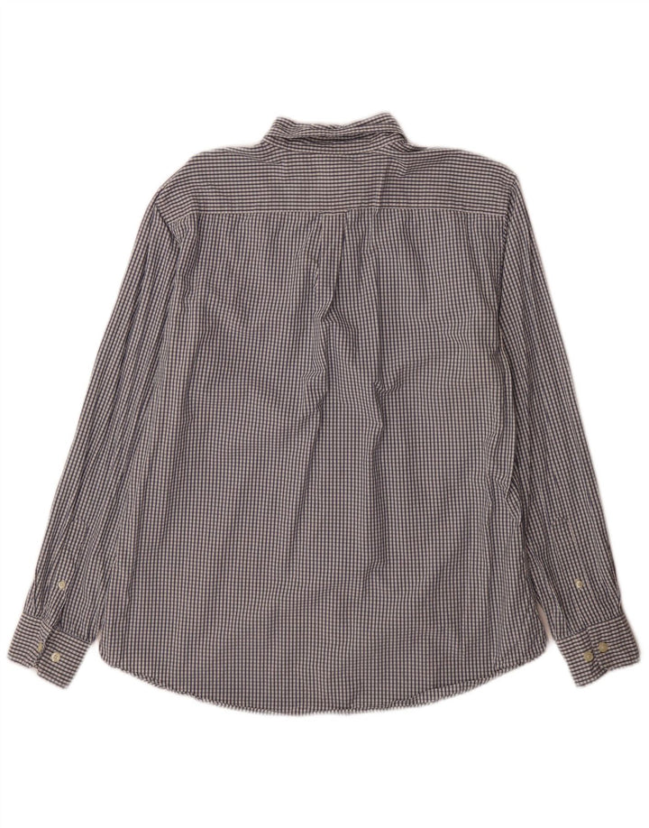 Nautica Herrenhemd aus mittelblauer Gingham-Baumwolle