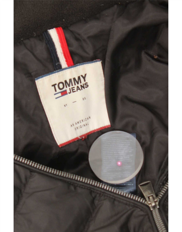 Tommy Hilfiger Damen Wattierte Jacke UK 14 Medium Schwarz Polyester