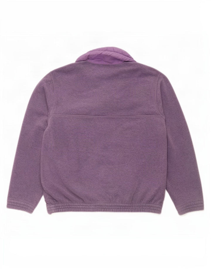 Astrolabio Herren-Fleecepullover mit Knopfkragen, mittelviolett