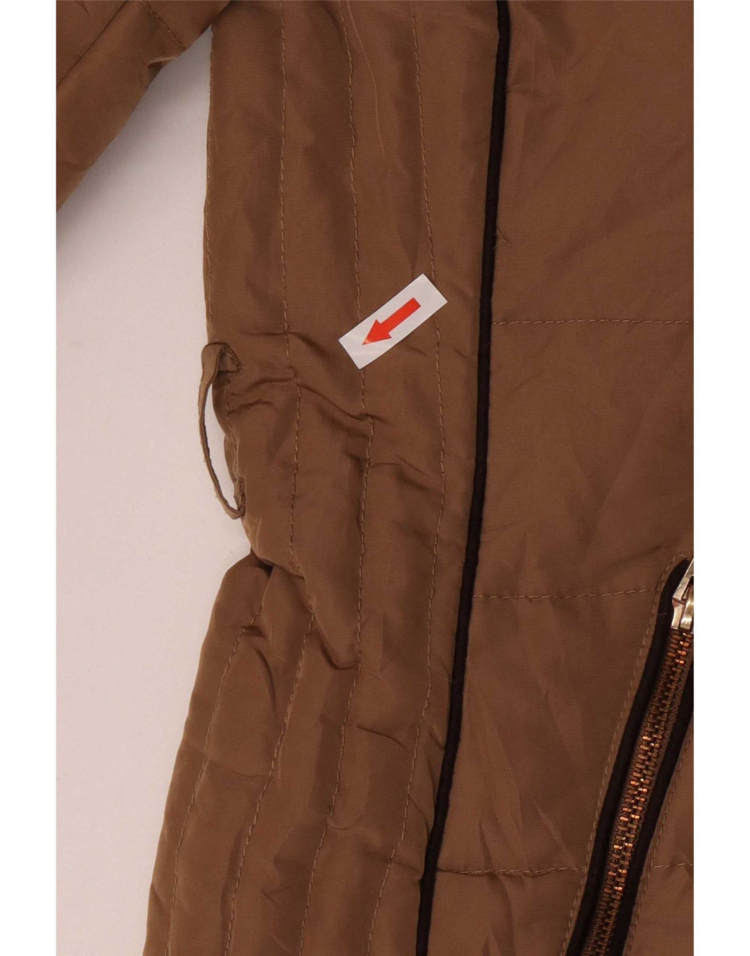Zara Damen-Kapuzenjacke, wattiert, UK 14, Mittelbeige, Polyester