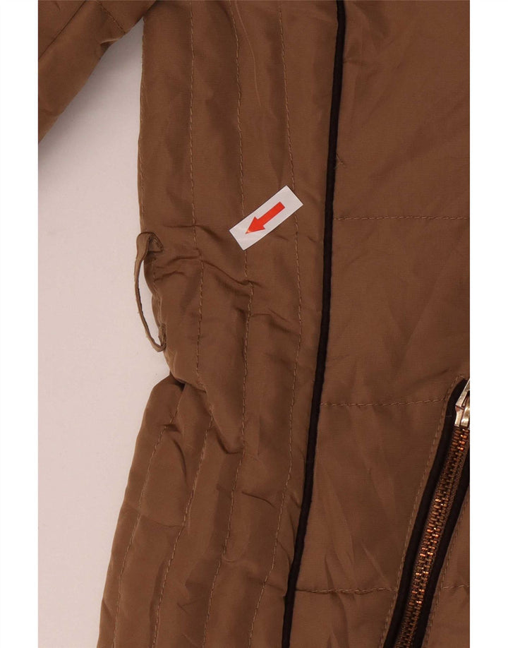 Zara Damen-Kapuzenjacke, wattiert, UK 14, Mittelbeige, Polyester