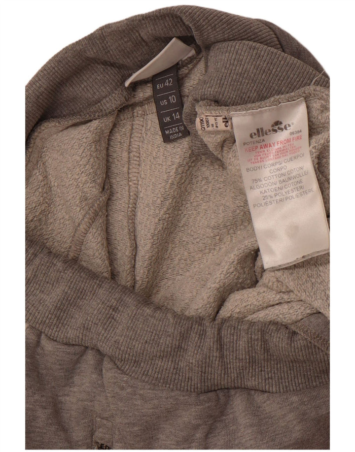 ELLESSE Womens Tracksuit Trousers UK 14 Large Grey Cotton