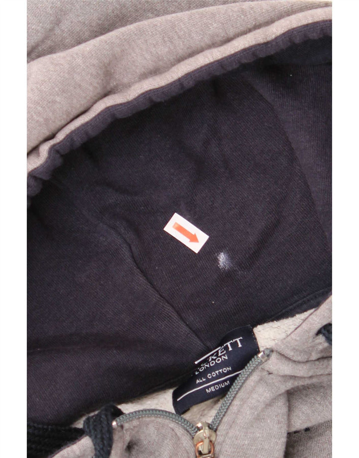 Hackett Herren-Kapuzenpullover mit Reißverschluss, mittelgraue Baumwolle
