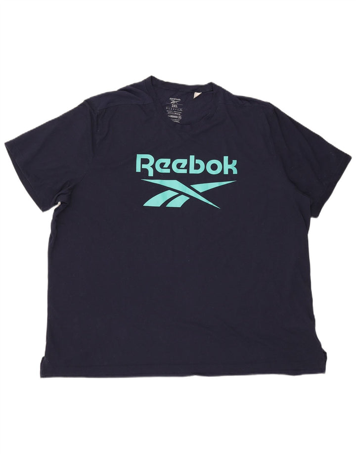 Reebok Herren Grafik T-Shirt Top 3XL Marineblau Polyester