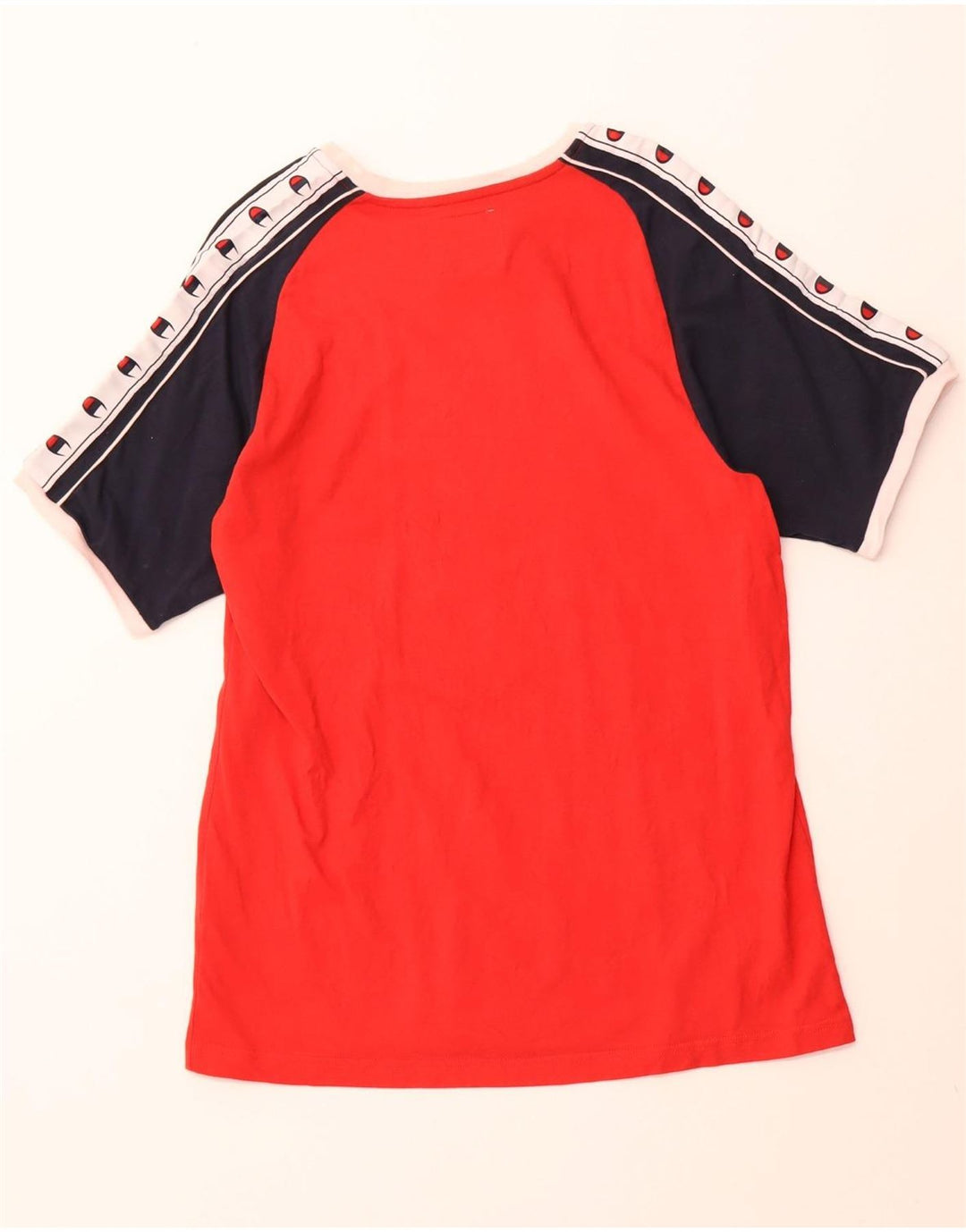 CHAMPION Herren-T-Shirt mit Grafik, 2XL, rote Farbblock-Baumwolle