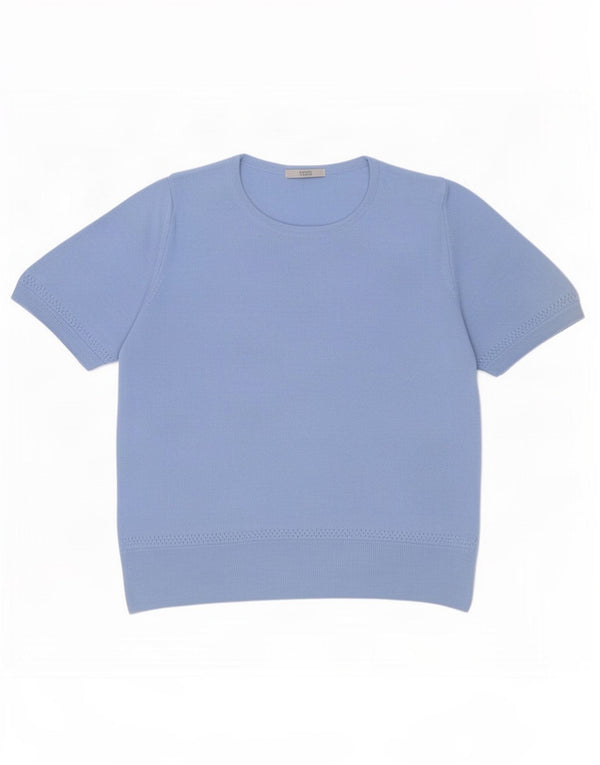 Marks & Spencer Damen-Pullover, kurzärmelig, Rundhalsausschnitt, Gr. 20, 2XL, Blau