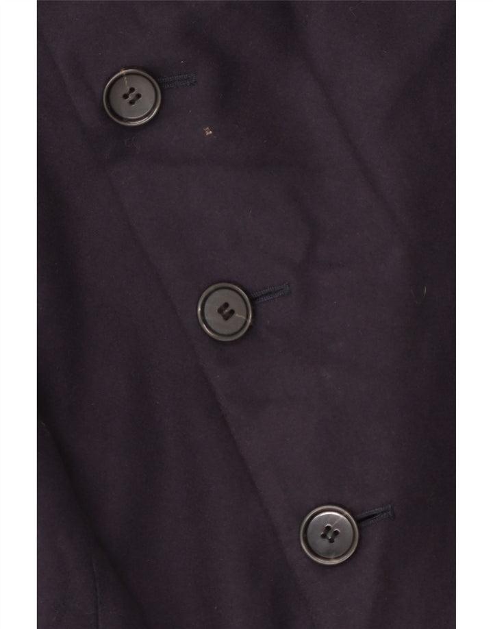 French Connection Herren-Trenchcoat UK 38 Mittelmarineblaue Schurwolle