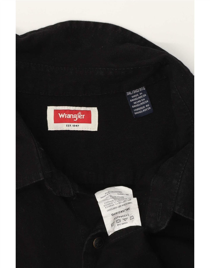 Wrangler Herren Western-Jeanshemd 3XL aus schwarzer Baumwolle