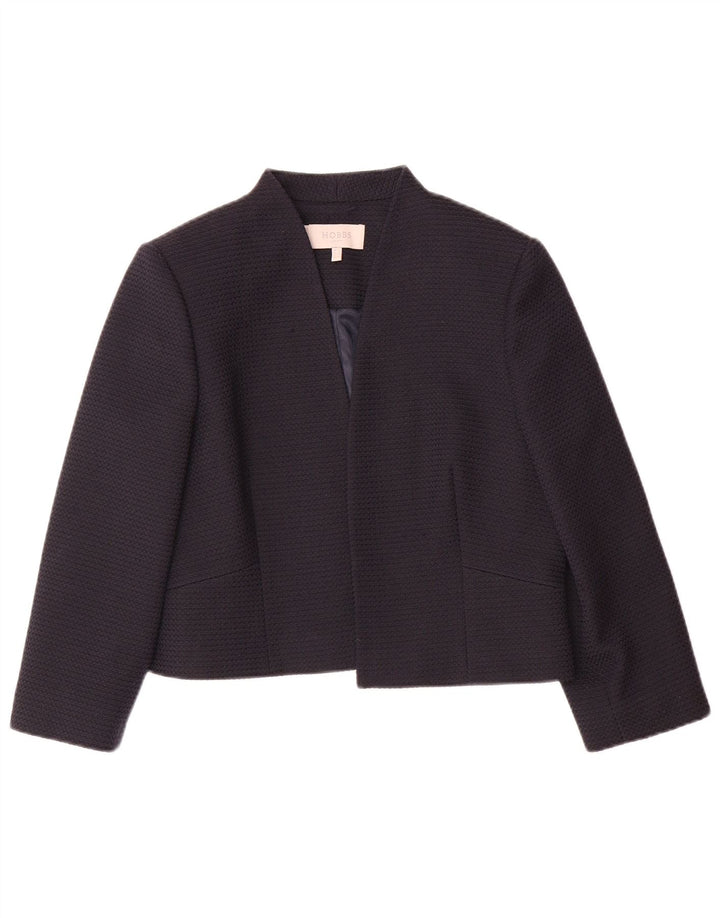 HOBBS Womens Crop 3/4 Sleeve Open Bolero Jacket UK 12 Medium Black