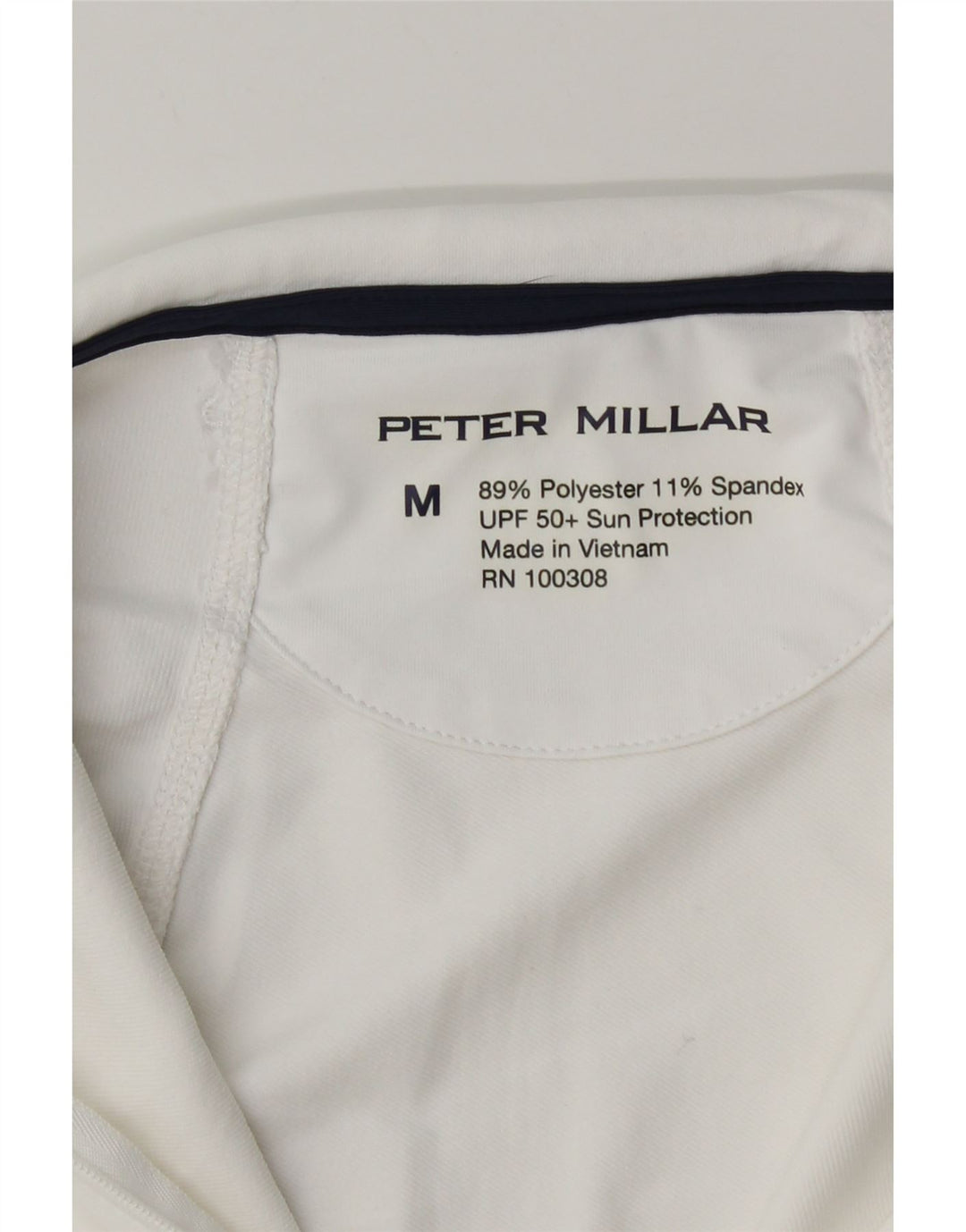 Peter Millar Damen-Pullover-Trainingsanzugoberteil mit Reißverschluss am Hals, mittelweißes Polyester