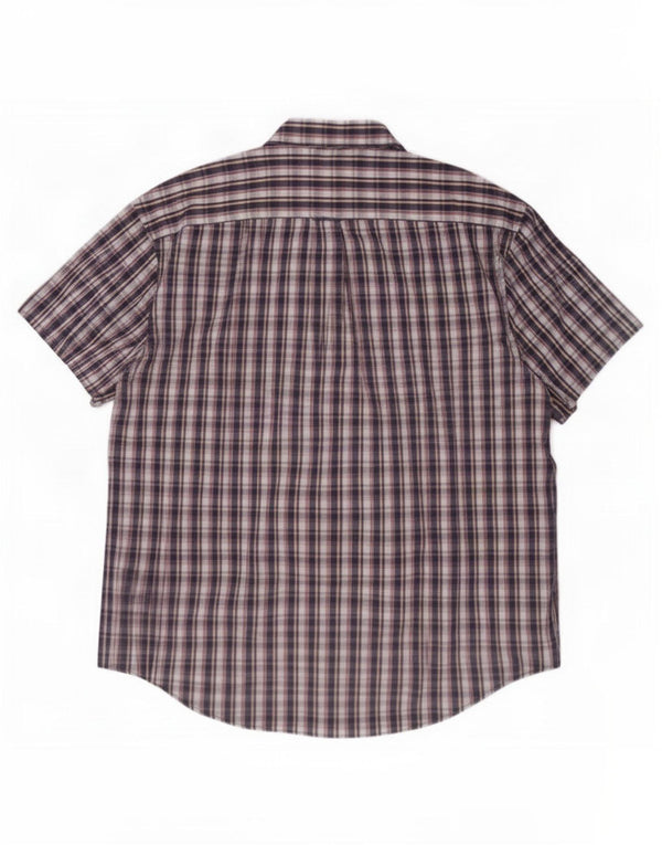 Nautica Herren Kurzarmhemd XL Marineblau kariert Baumwolle 80er Jahre