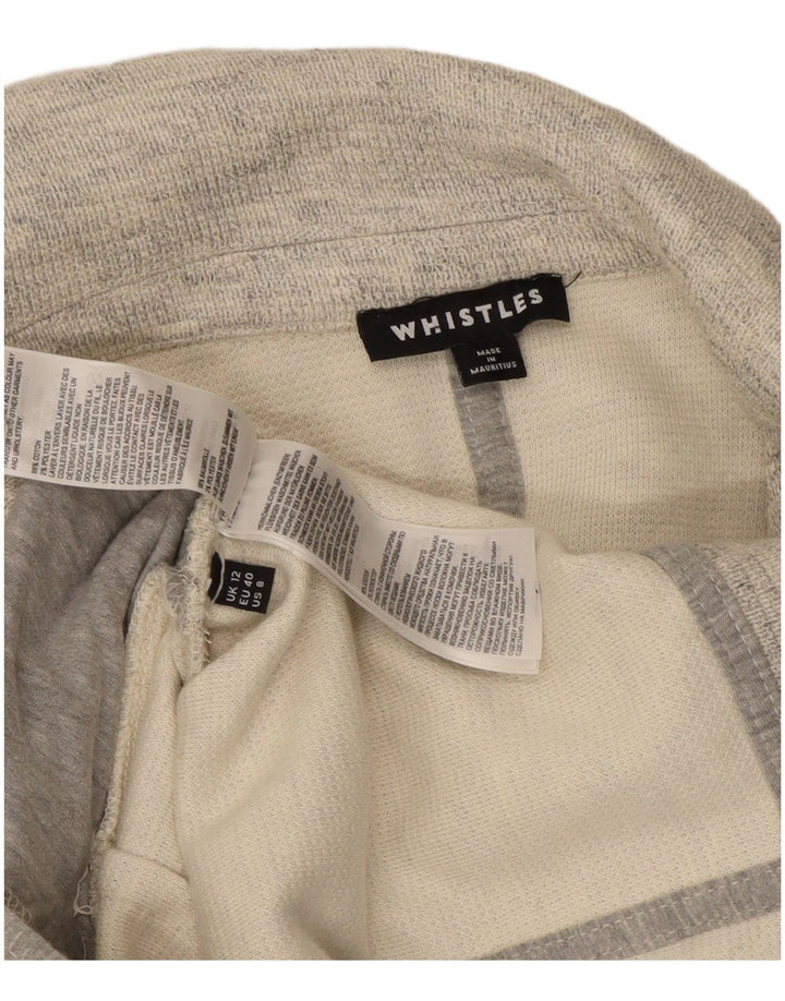 Whistles Damen-Blazerjacke mit 2 Knöpfen, UK 12, mittelgrau gefleckte Baumwolle