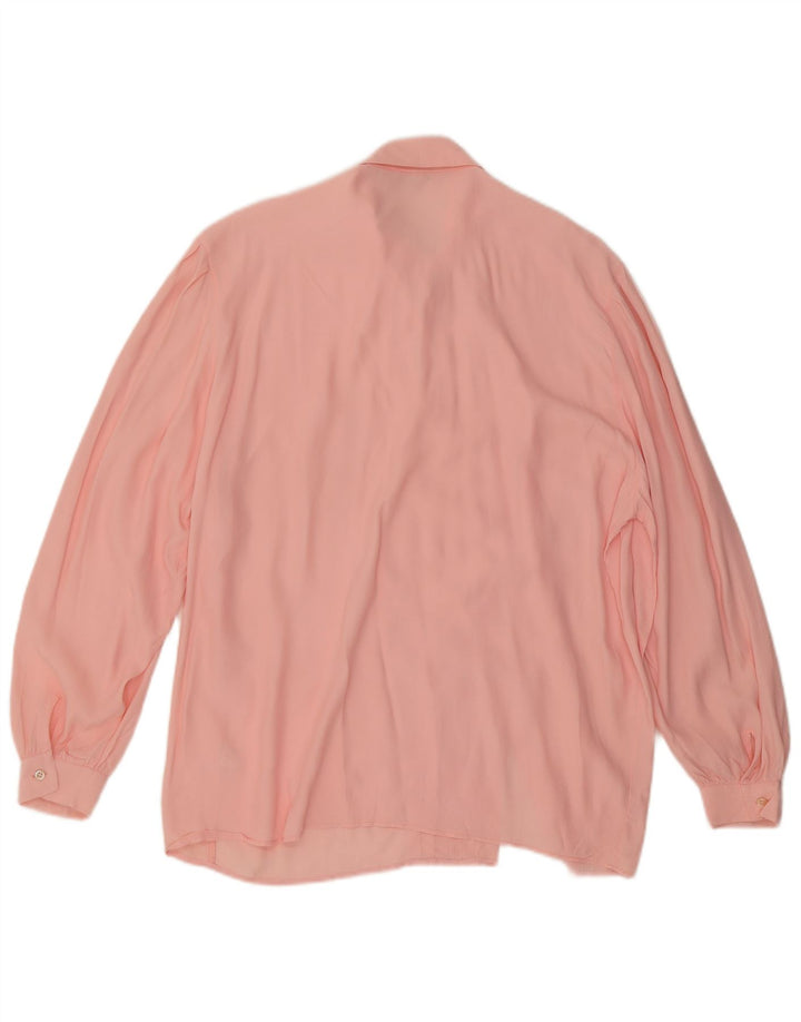 Vintage Damen Hemdbluse IT 48 XL Rosa Acetat